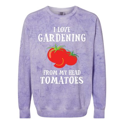 Vegetable Gardener Gardening Funny Pun Head Tomatoes Colorblast Crewneck Sweatshirt