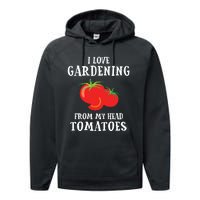 Vegetable Gardener Gardening Funny Pun Head Tomatoes Performance Fleece Hoodie