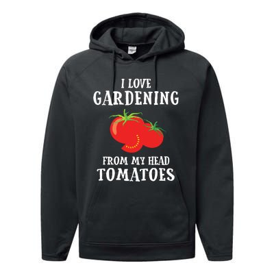 Vegetable Gardener Gardening Funny Pun Head Tomatoes Performance Fleece Hoodie