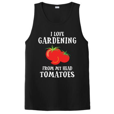 Vegetable Gardener Gardening Funny Pun Head Tomatoes PosiCharge Competitor Tank