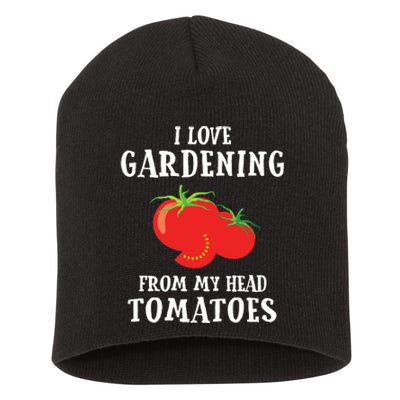 Vegetable Gardener Gardening Funny Pun Head Tomatoes Short Acrylic Beanie