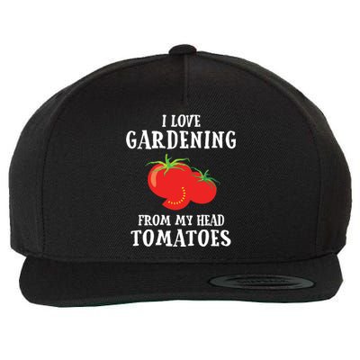 Vegetable Gardener Gardening Funny Pun Head Tomatoes Wool Snapback Cap