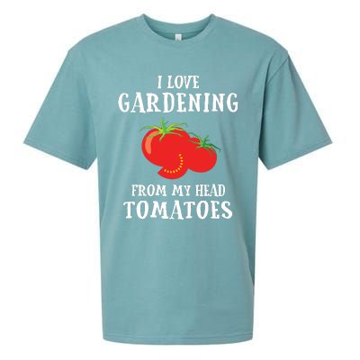 Vegetable Gardener Gardening Funny Pun Head Tomatoes Sueded Cloud Jersey T-Shirt