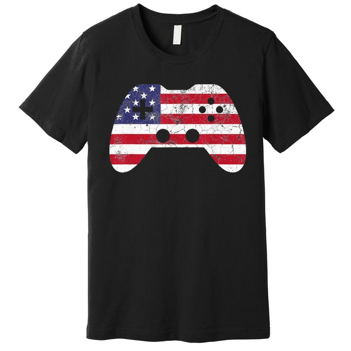 Video Game Gamer USA 4th Of July Premium T-Shirt