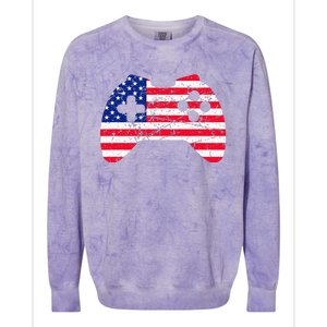 Video Game Gamer USA 4th of July Retro Colorblast Crewneck Sweatshirt