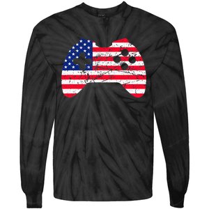 Video Game Gamer USA 4th of July Retro Tie-Dye Long Sleeve Shirt