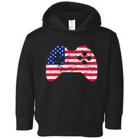 Video Game Gamer USA 4th of July Retro Toddler Hoodie