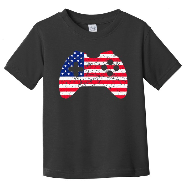 Video Game Gamer USA 4th of July Retro Toddler T-Shirt