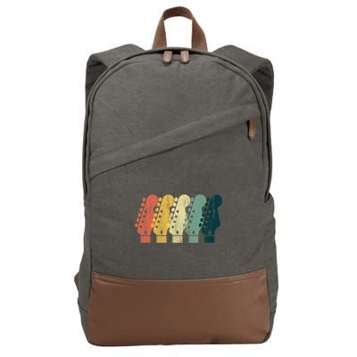 Vintage Guitar Gift For Music Band Guitarist Stuff Premium Cotton Canvas Backpack