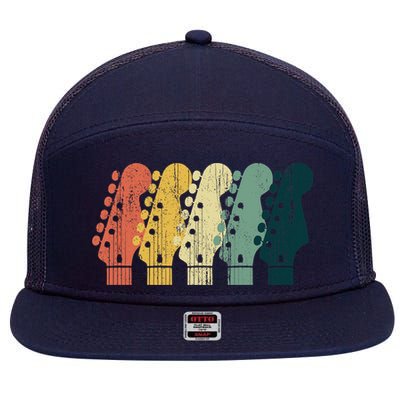 Vintage Guitar Gift For Music Band Guitarist Stuff Premium 7 Panel Mesh Trucker Snapback Hat