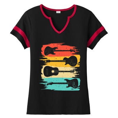 Vintage Guitar Gift For Men Women Music Band Guitarist Stuff Ladies Halftime Notch Neck Tee