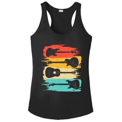 Vintage Guitar Gift For Men Women Music Band Guitarist Stuff Ladies PosiCharge Competitor Racerback Tank