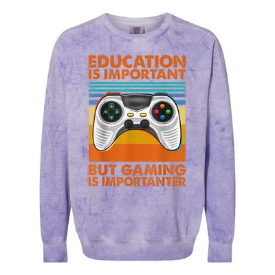 Vintage Gamer Gaming Gifts For Teenage Boys 8-12 Year Old Colorblast Crewneck Sweatshirt