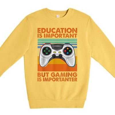 Vintage Gamer Gaming Gifts For Teenage Boys 8-12 Year Old Premium Crewneck Sweatshirt