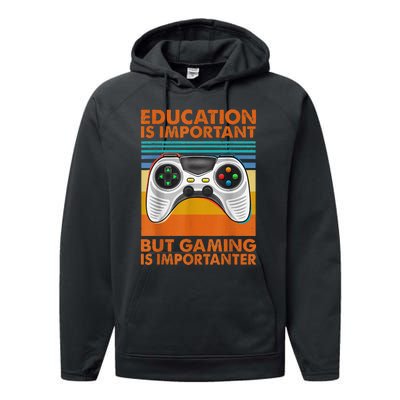 Vintage Gamer Gaming Gifts For Teenage Boys 8-12 Year Old Performance Fleece Hoodie