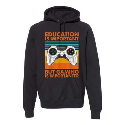 Vintage Gamer Gaming Gifts For Teenage Boys 8-12 Year Old Premium Hoodie