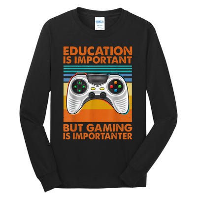 Vintage Gamer Gaming Gifts For Teenage Boys 8-12 Year Old Tall Long Sleeve T-Shirt