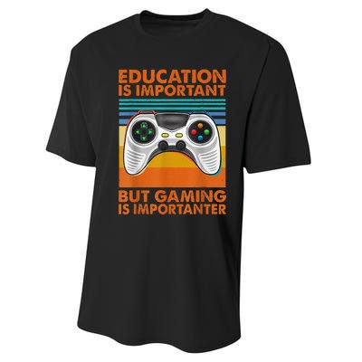 Vintage Gamer Gaming Gifts For Teenage Boys 8-12 Year Old Performance Sprint T-Shirt