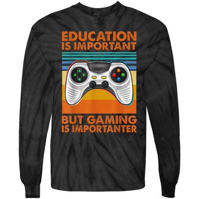 Vintage Gamer Gaming Gifts For Teenage Boys 8-12 Year Old Tie-Dye Long Sleeve Shirt