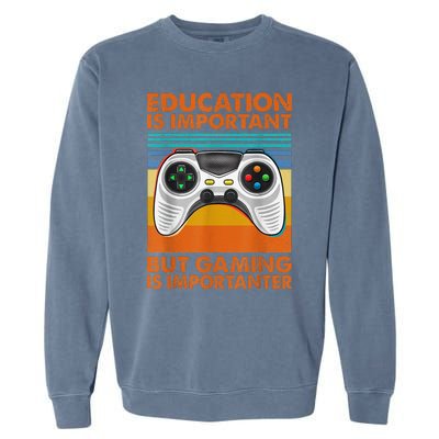 Vintage Gamer Gaming Gifts For Teenage Boys 8-12 Year Old Garment-Dyed Sweatshirt