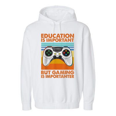 Vintage Gamer Gaming Gifts For Teenage Boys 8-12 Year Old Garment-Dyed Fleece Hoodie