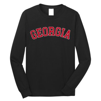 Vintage Georgia Ga Varsity Style Sports Long Sleeve Shirt