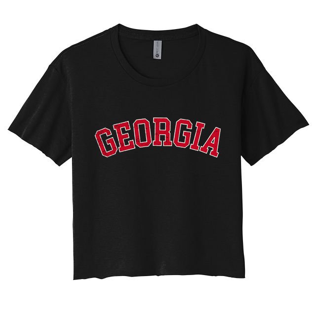 Vintage Georgia Ga Varsity Style Sports Crop Top