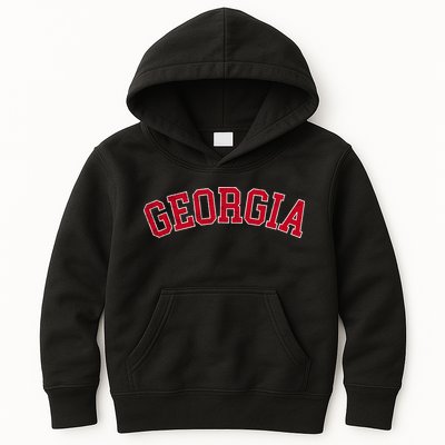 Vintage Georgia Ga Varsity Style Sports Kids Hoodie