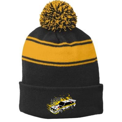 Vintage Ger Group B Rally Car Racing Motorsport Livery Gift Stripe Pom Pom Beanie