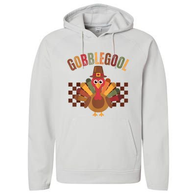 Vintage Gobble Gool Turkey Funny Thanksgiving Gobblegool Performance Fleece Hoodie