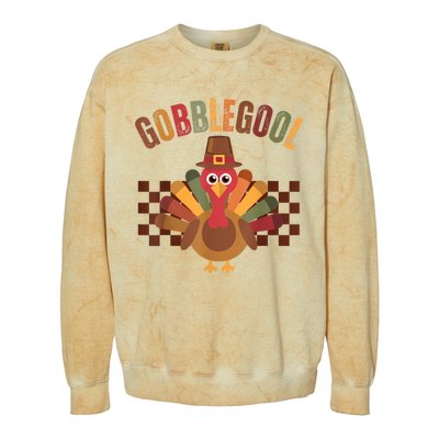 Vintage Gobble Gool Turkey Funny Thanksgiving Gobblegool Colorblast Crewneck Sweatshirt