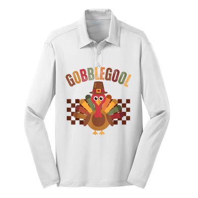 Vintage Gobble Gool Turkey Funny Thanksgiving Gobblegool Silk Touch Performance Long Sleeve Polo