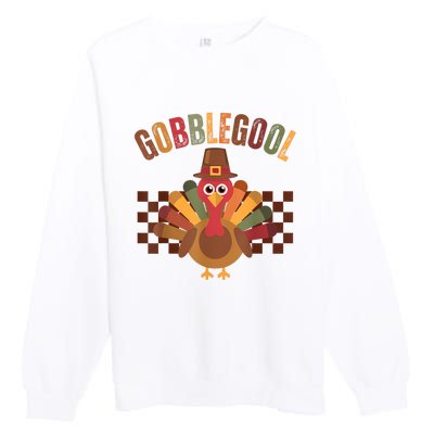 Vintage Gobble Gool Turkey Funny Thanksgiving Gobblegool Premium Crewneck Sweatshirt