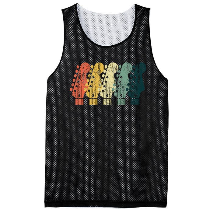 Vintage Guitar Gift For Music Band Guitarist Stuff Mesh Reversible Basketball Jersey Tank