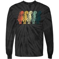 Vintage Guitar Gift For Music Band Guitarist Stuff Tie-Dye Long Sleeve Shirt