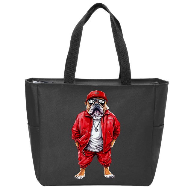 Vintage Georgia Ga Vintage Athletic Sports Design Zip Tote Bag