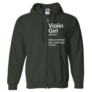 Violin Girl Gift Funny Violin Girl Definition Music Full Zip Hoodie