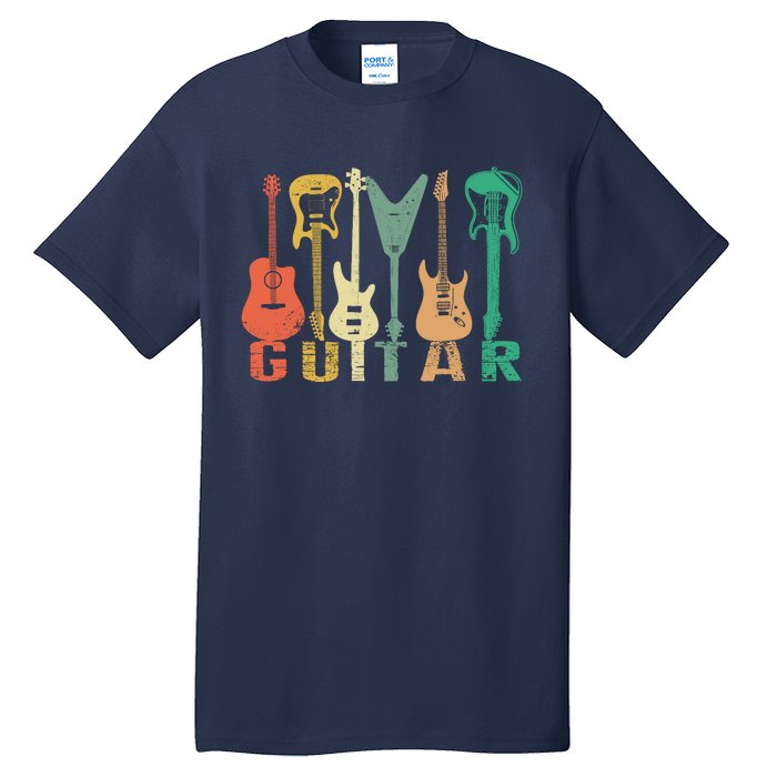 Vintage Guitar Gift For Music Band Guitarist Stuff Tall T-Shirt