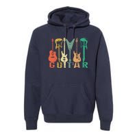 Vintage Guitar Gift For Music Band Guitarist Stuff Premium Hoodie