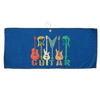 Vintage Guitar Gift For Music Band Guitarist Stuff Large Microfiber Waffle Golf Towel