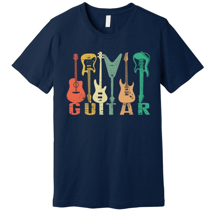 Vintage Guitar Gift For Music Band Guitarist Stuff Premium T-Shirt