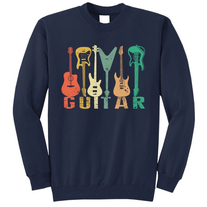 Vintage Guitar Gift For Music Band Guitarist Stuff Tall Sweatshirt