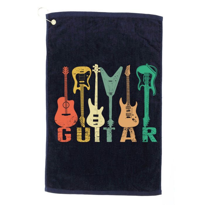 Vintage Guitar Gift For Music Band Guitarist Stuff Platinum Collection Golf Towel