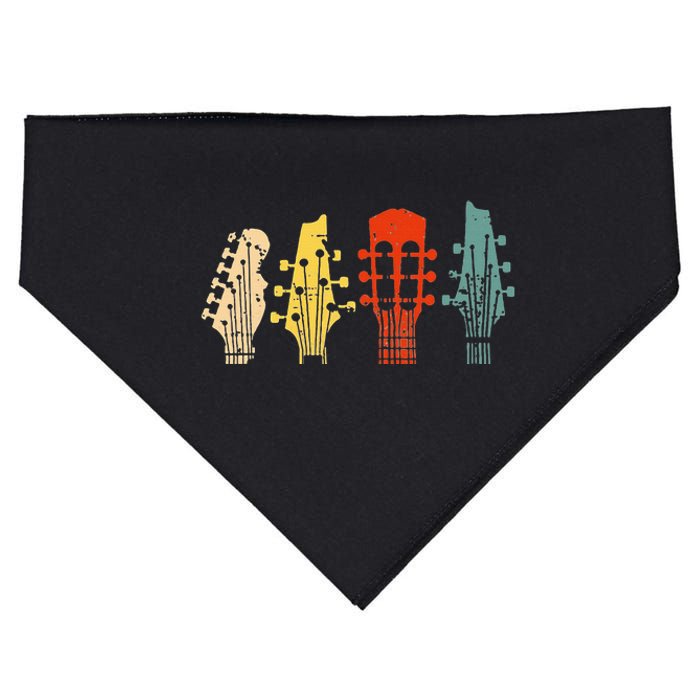 Vintage Guitar Gift For Women Music Band Guitarist Stuff USA-Made Doggie Bandana