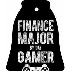 Video Gamer Gift Finance Major By Day Gamer By Night Ceramic Bell Ornament