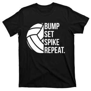 Volleyball Great Gift Hooded Funny Gift Bump Set Spike Repeat T-Shirt