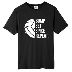 Volleyball Great Gift Hooded Funny Gift Bump Set Spike Repeat Tall Fusion ChromaSoft Performance T-Shirt