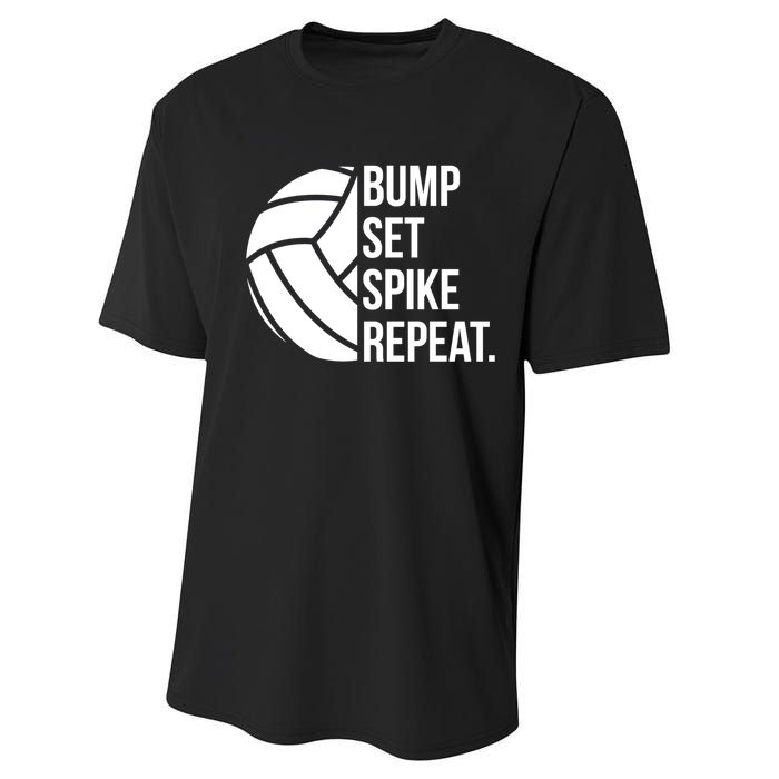 Volleyball Great Gift Hooded Funny Gift Bump Set Spike Repeat Performance Sprint T-Shirt