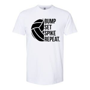 Volleyball Great Gift Hooded Funny Gift Bump Set Spike Repeat Softstyle CVC T-Shirt