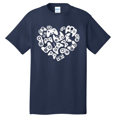 Video Gamer Heart Of Controllers Valentine's Day Tall T-Shirt